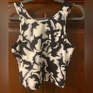 Cycle House by Marika fitted tank in black and white camo